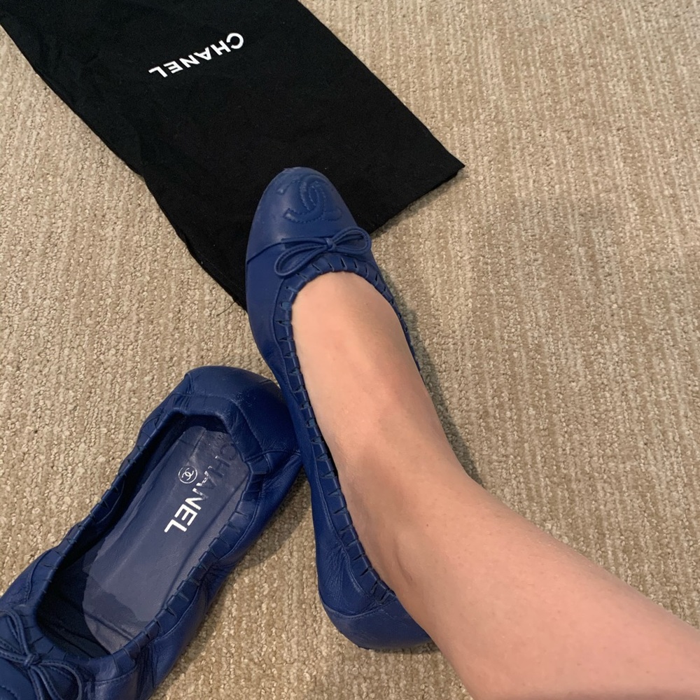 Chanel blue leather ballerina flats size 38 - Picture 12 of 12